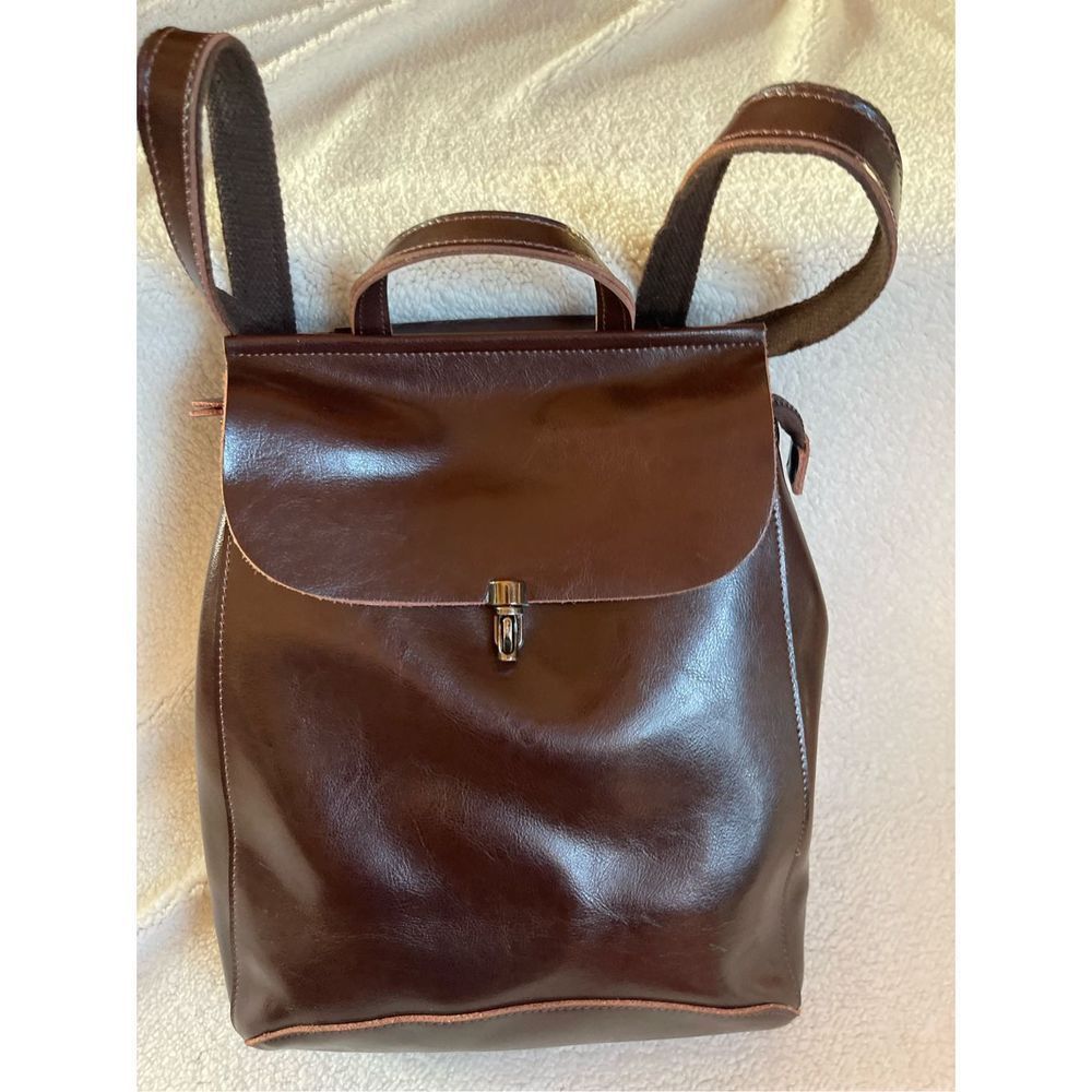 Backpack messenger, shoulder, cross body bag brown 14x11
